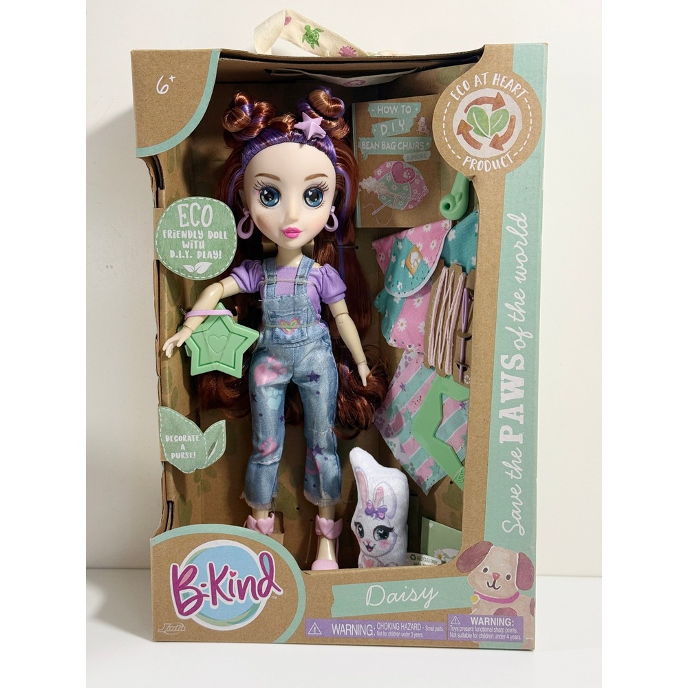 Jada B-Kind Daisy Doll Kids 12.25in Purple New Eco Friendly DIY‎ Play Set 32756